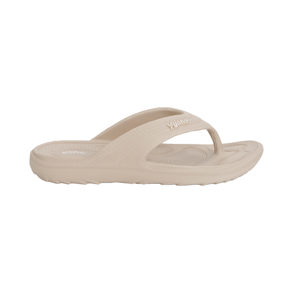 Yoho Lifestyle Acupressure Flip Flops for Women Beige 9 - Image 2