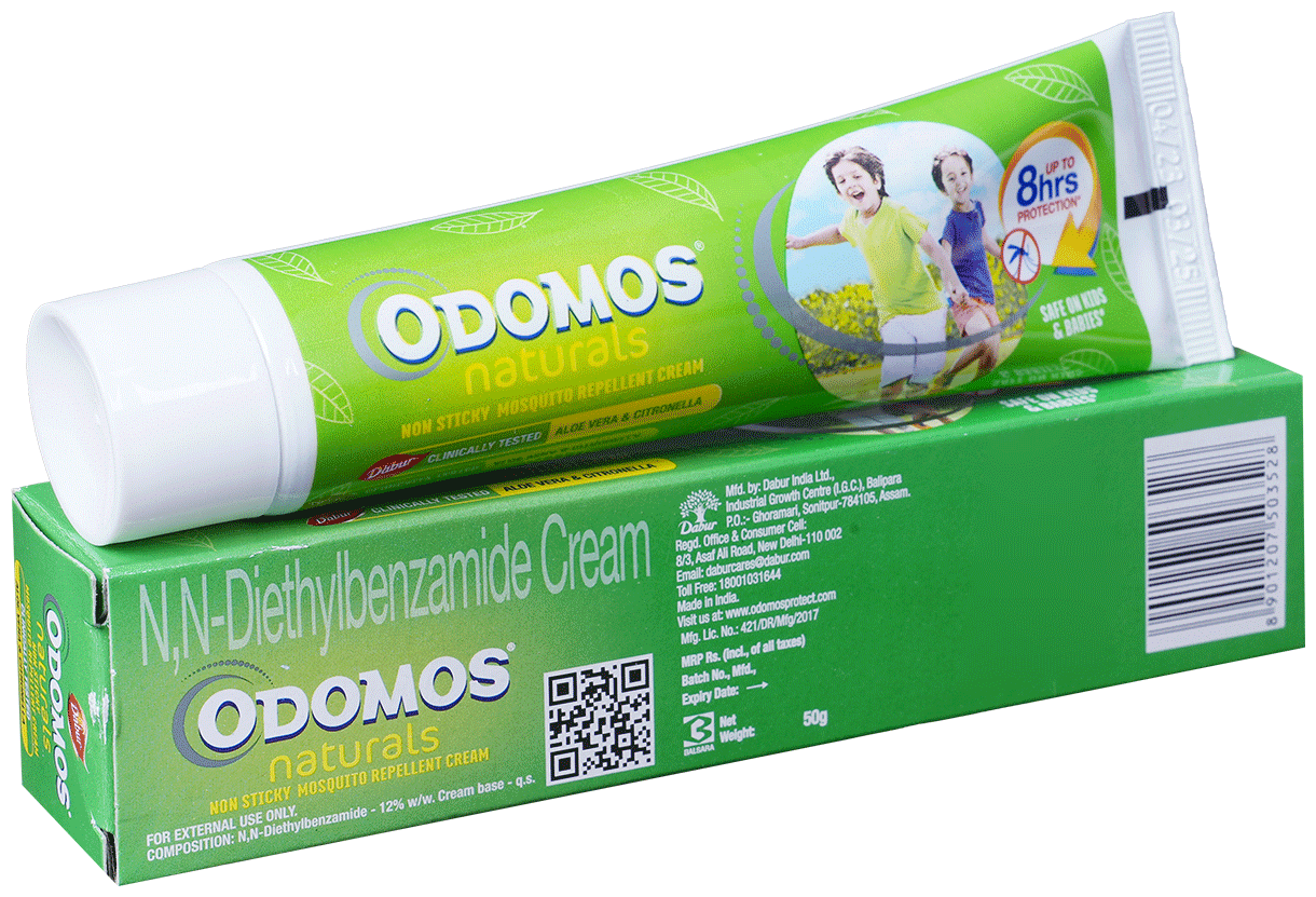 Odomos Naturals Non-Sticky Mosquito Repellent Cream Aloevera & Citronella