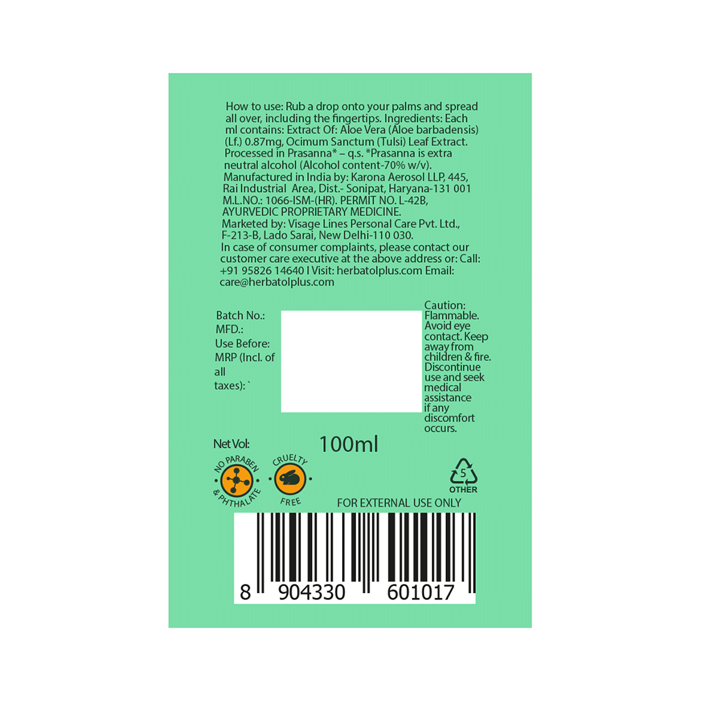 Herbatol Plus Hand Sanitizer (100ml Each) - Image 3
