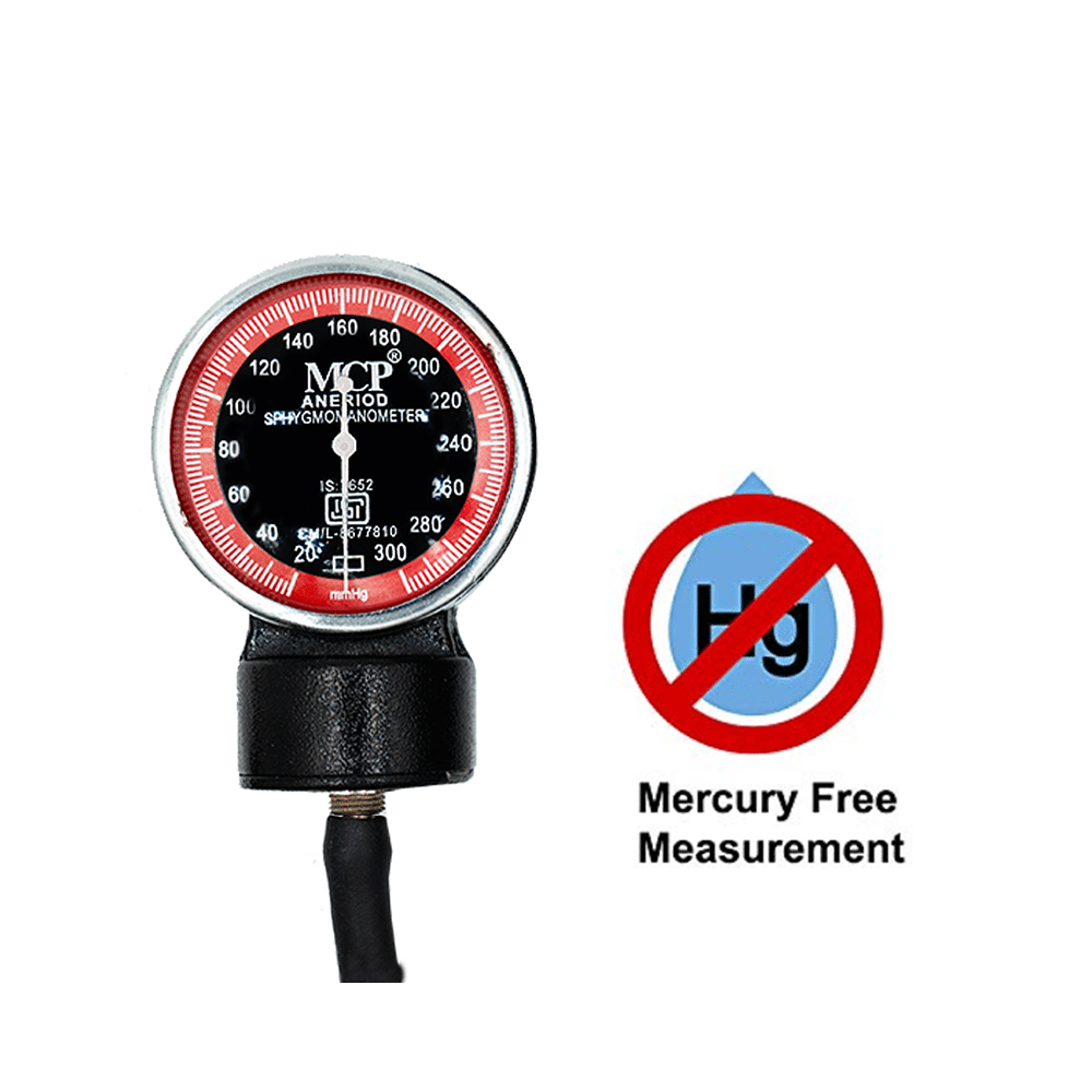 MCP Aneroid Type Manual Blood Pressure Monitor Sphygmomanometer Red and Black - Image 2