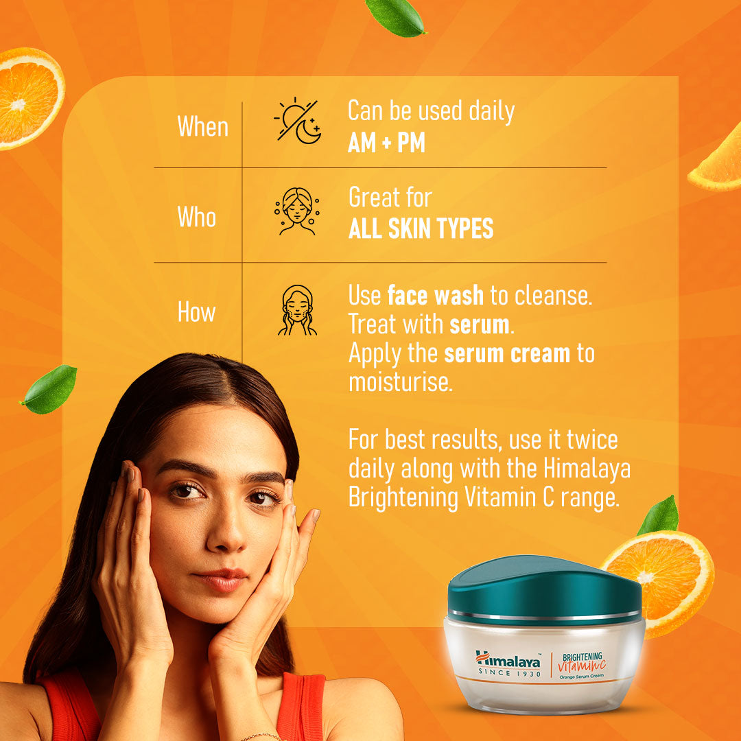 Himalaya Brightening Vitamin C Orange Face Serum Cream - Image 2