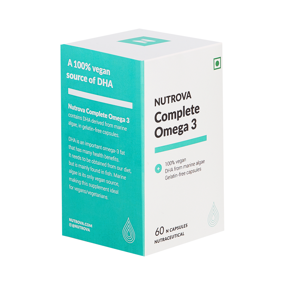 Nutrova Complete Omega 3 | With DHA from Marine Algae for Joints Health | Capsule - Image 1
