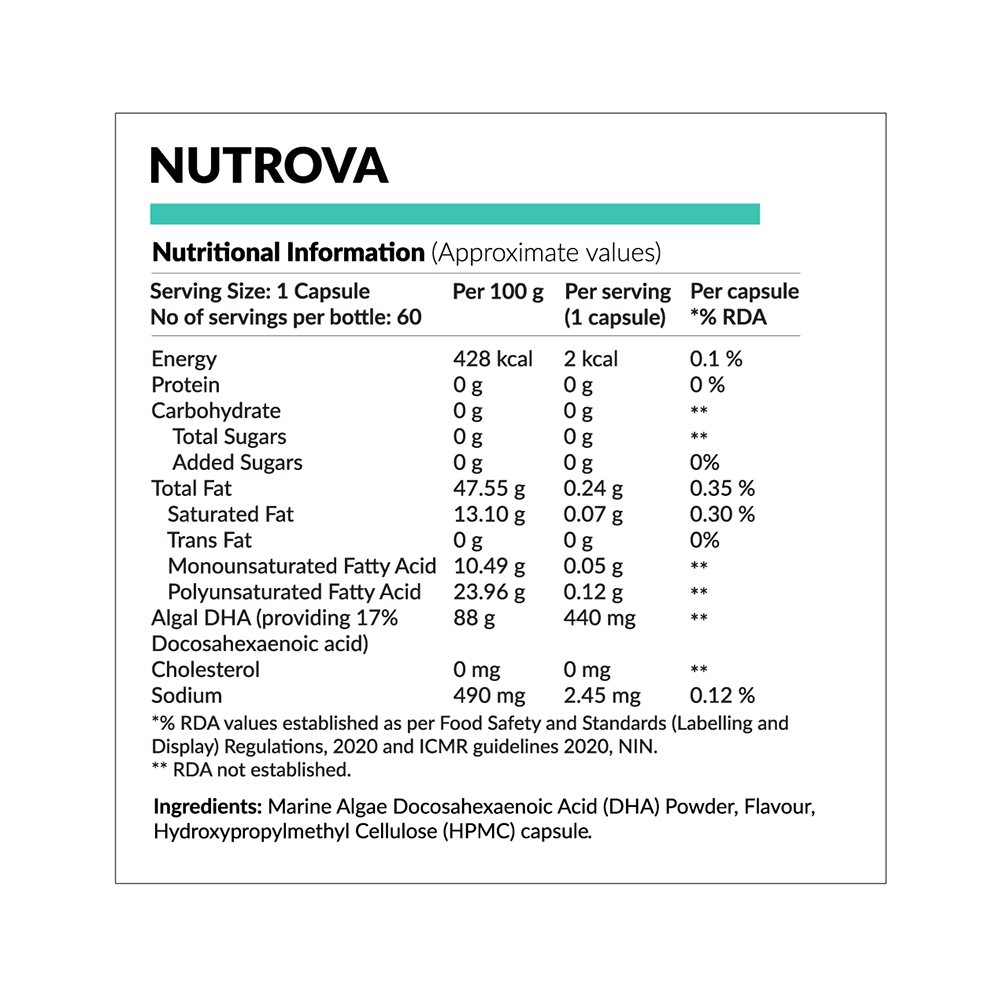 Nutrova Complete Omega 3 | With DHA from Marine Algae for Joints Health | Capsule - Image 6