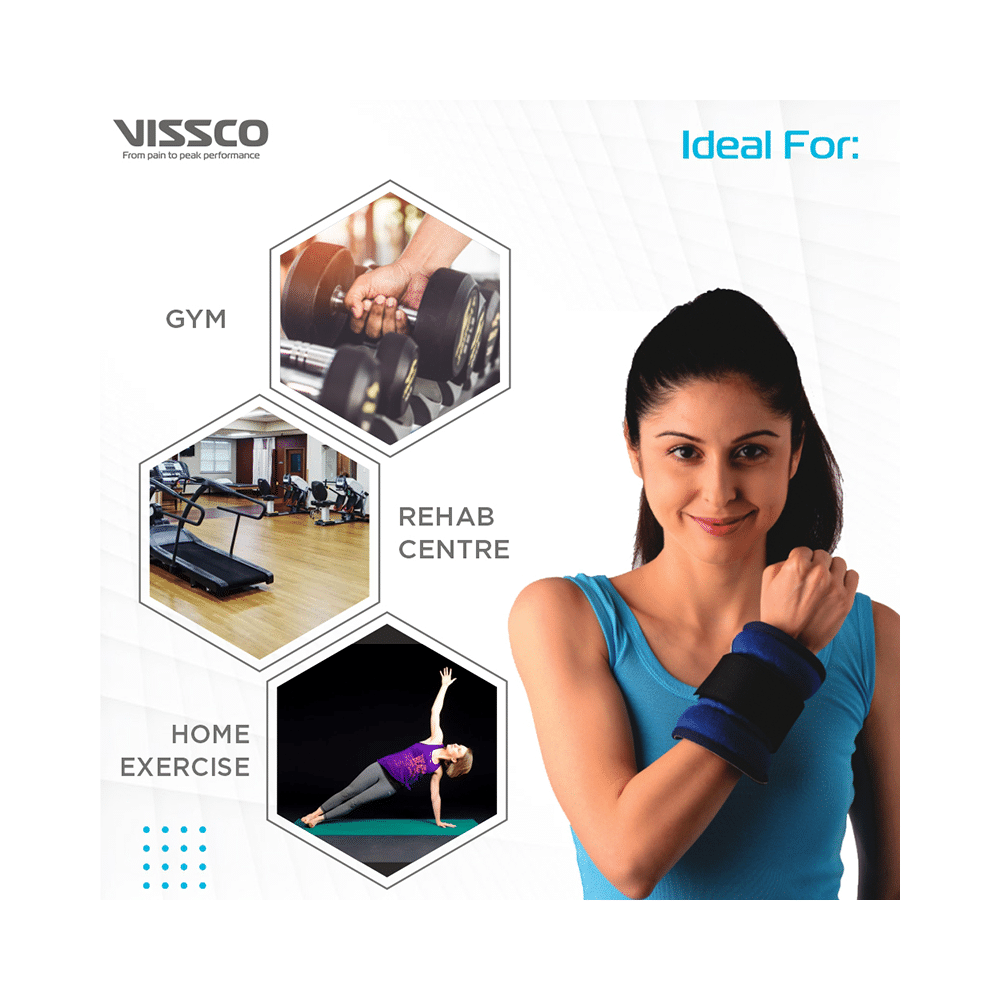 Vissco 3Kg Wrist Weight Cuff Universal Blue - Image 5