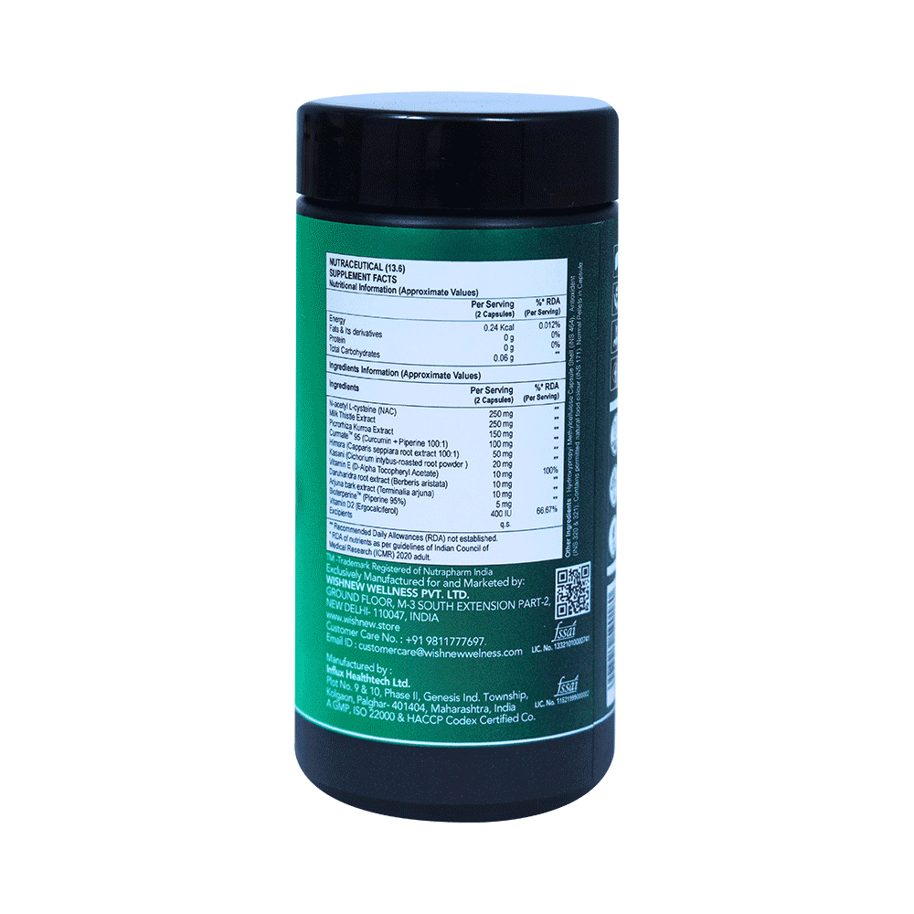 Wishnew Wellness Liver Care Detoxifying Liver Support with NAC, Milk Thistle & Curmate95 Pellets in Capsule - Image 2