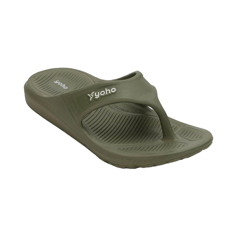 Yoho Lifestyle Acupressure Flip Flops for Men Olive Green  9 - Image 3