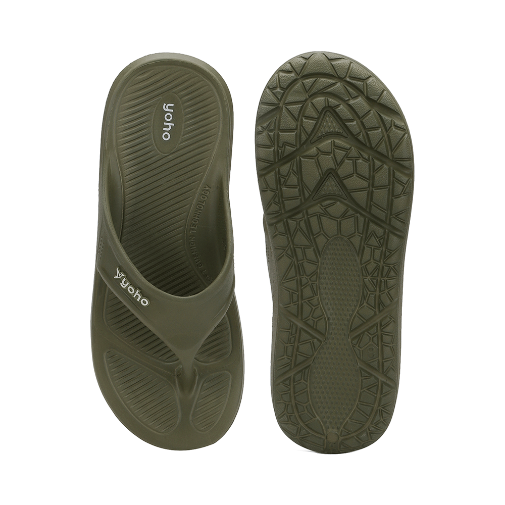 Yoho Lifestyle Acupressure Flip Flops for Men Olive Green  9 - Image 6