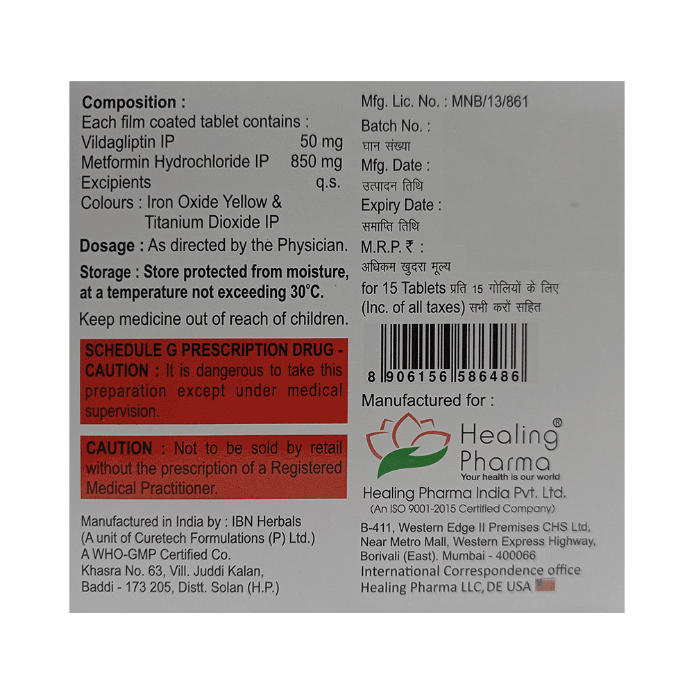 Vildasmart M 850mg/50mg Tablet - Image 2