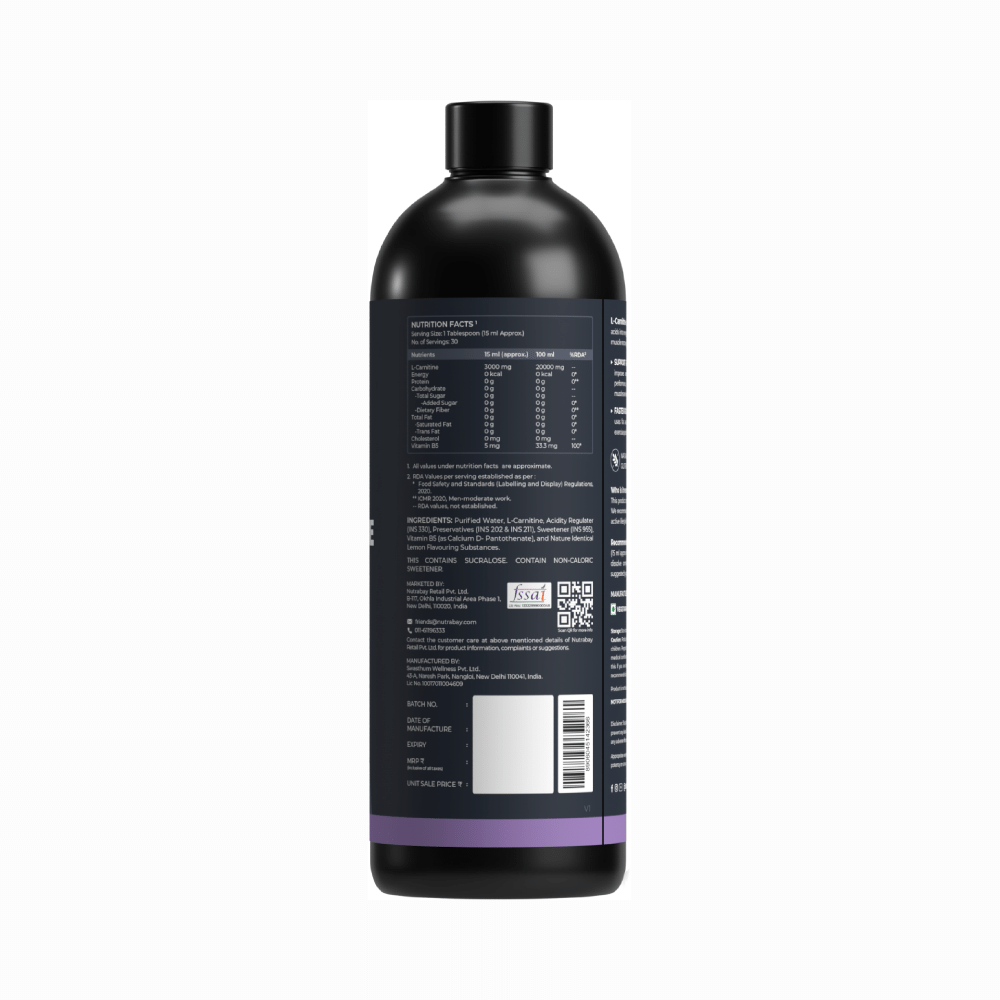 Nutrabay Pro Liquid L-Carnitine + Vitamin B5 Lemon - Image 2