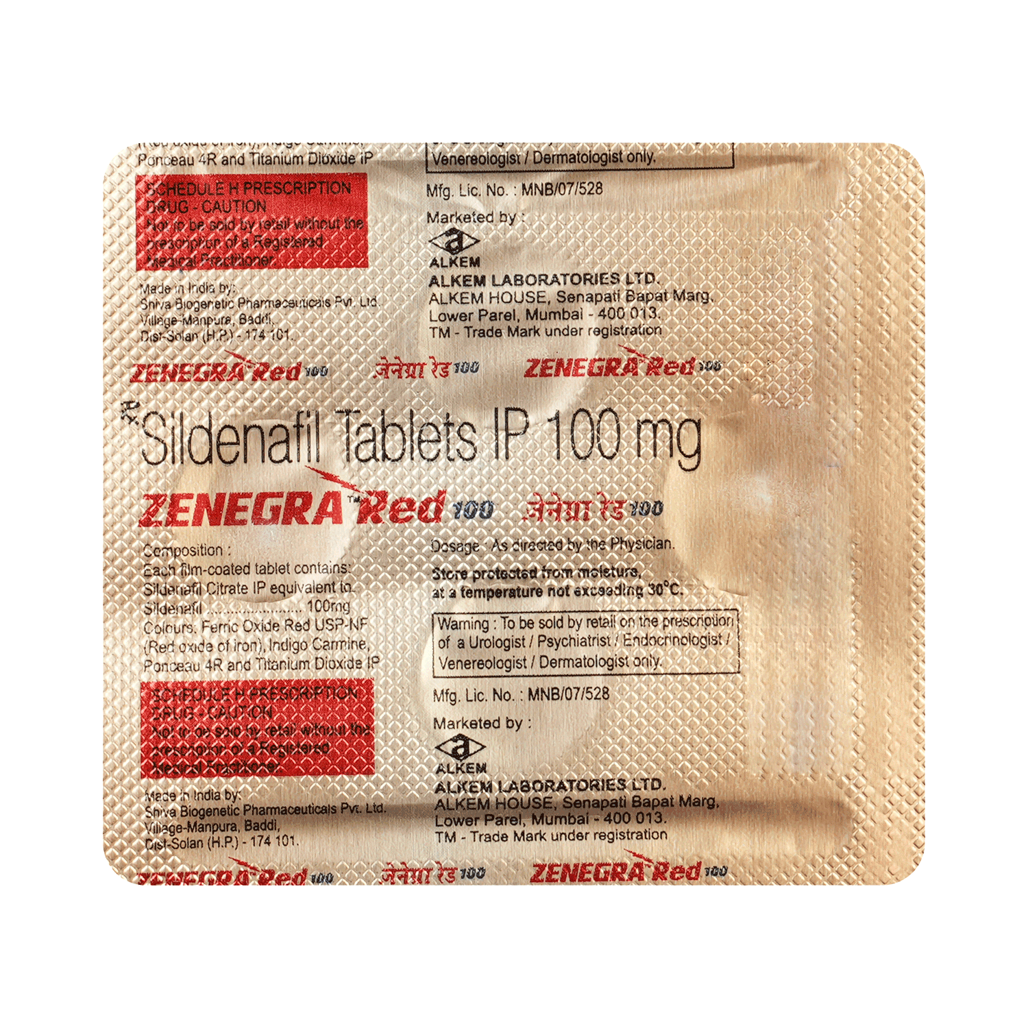 Zenegra Red 100mg Tablet - Image 5