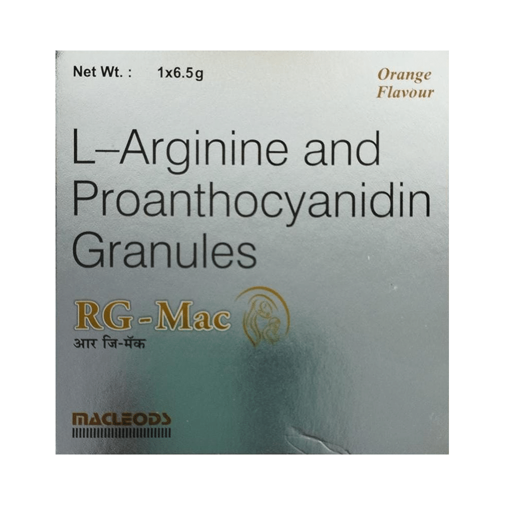 RG-Mac Sachet with L-Arginine & Proanthocyanidin Granules | Flavour Orange - Image 1