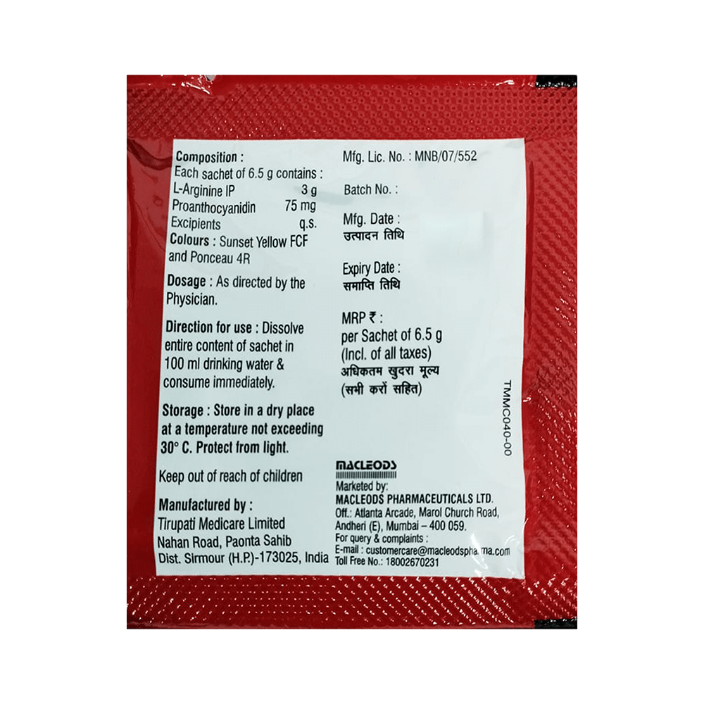 RG-Mac Sachet with L-Arginine & Proanthocyanidin Granules | Flavour Orange - Image 4