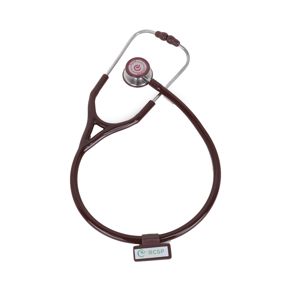 RCSP Super Deluxe III Dual Head Stethoscope Chocolate Brown - Image 2