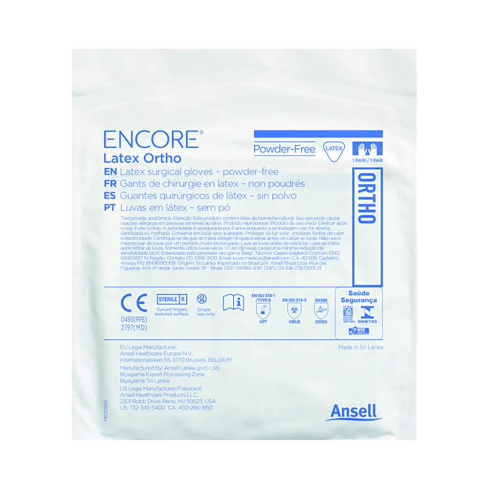 Ansell Encore Latex Ortho Powder Free Surgical Glove 8.5 - Image 3