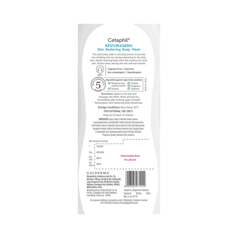 Cetaphil Restoraderm Skin Restoring Body Wash | For Very Dry, Sensitive Skin - Image 3