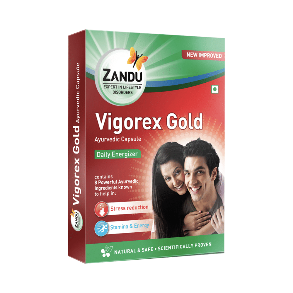 Zandu Vigorex Gold Capsule | Manages Stress & Builds Energy & Stamina - Image 1