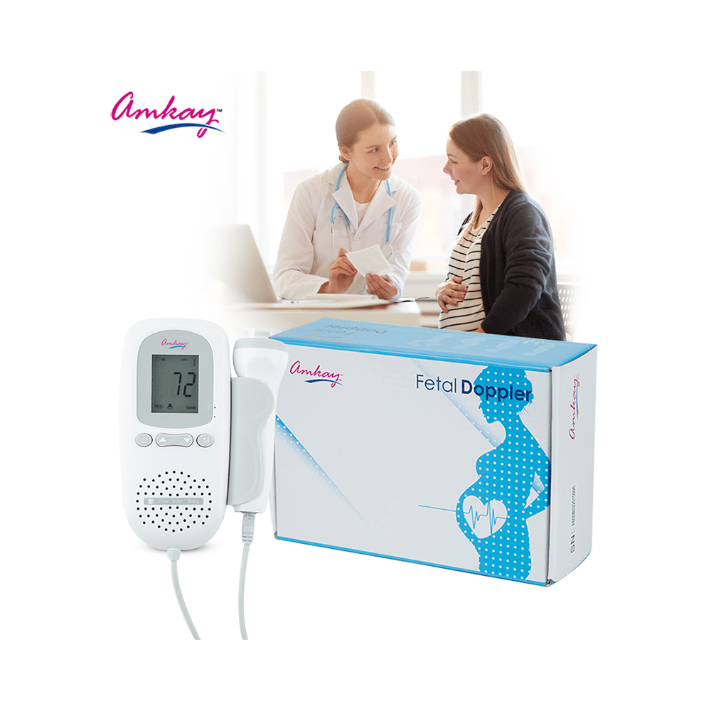 Amkay Fetal Doppler | Heart Rate Monitor for Home & Clinic | Built-in Headphone Jack & Speaker - Image 2