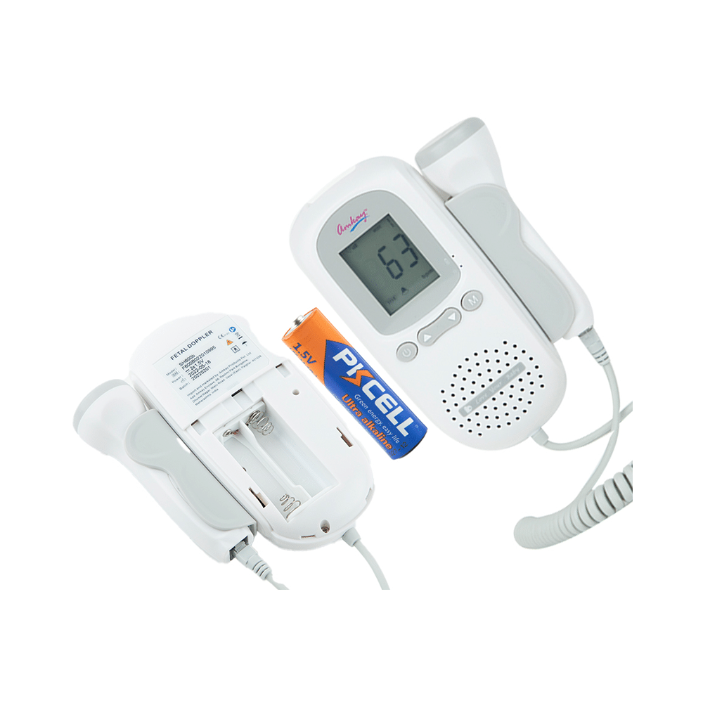 Amkay Fetal Doppler | Heart Rate Monitor for Home & Clinic | Built-in Headphone Jack & Speaker