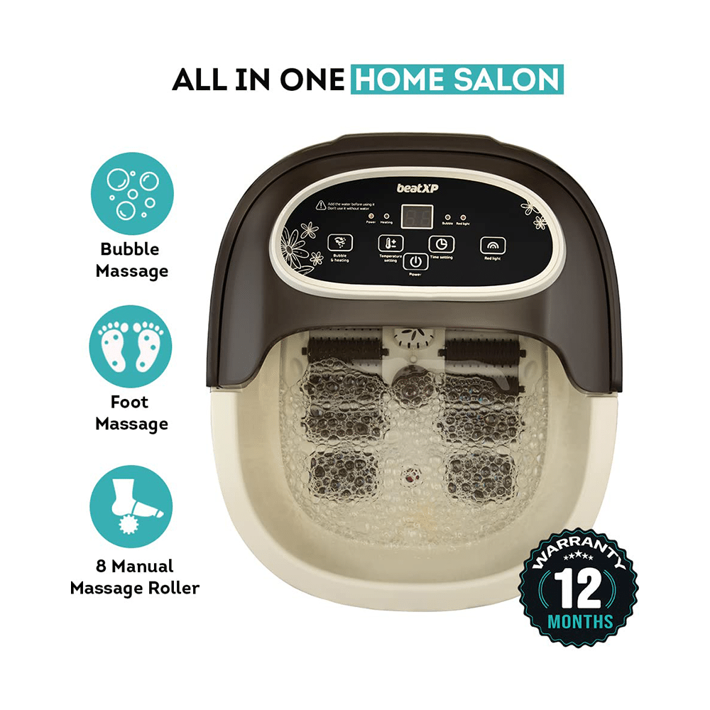 beatXP Nature Tub Foot Spa Bubble Massager with 8 Shiatsu Rollers - Image 2