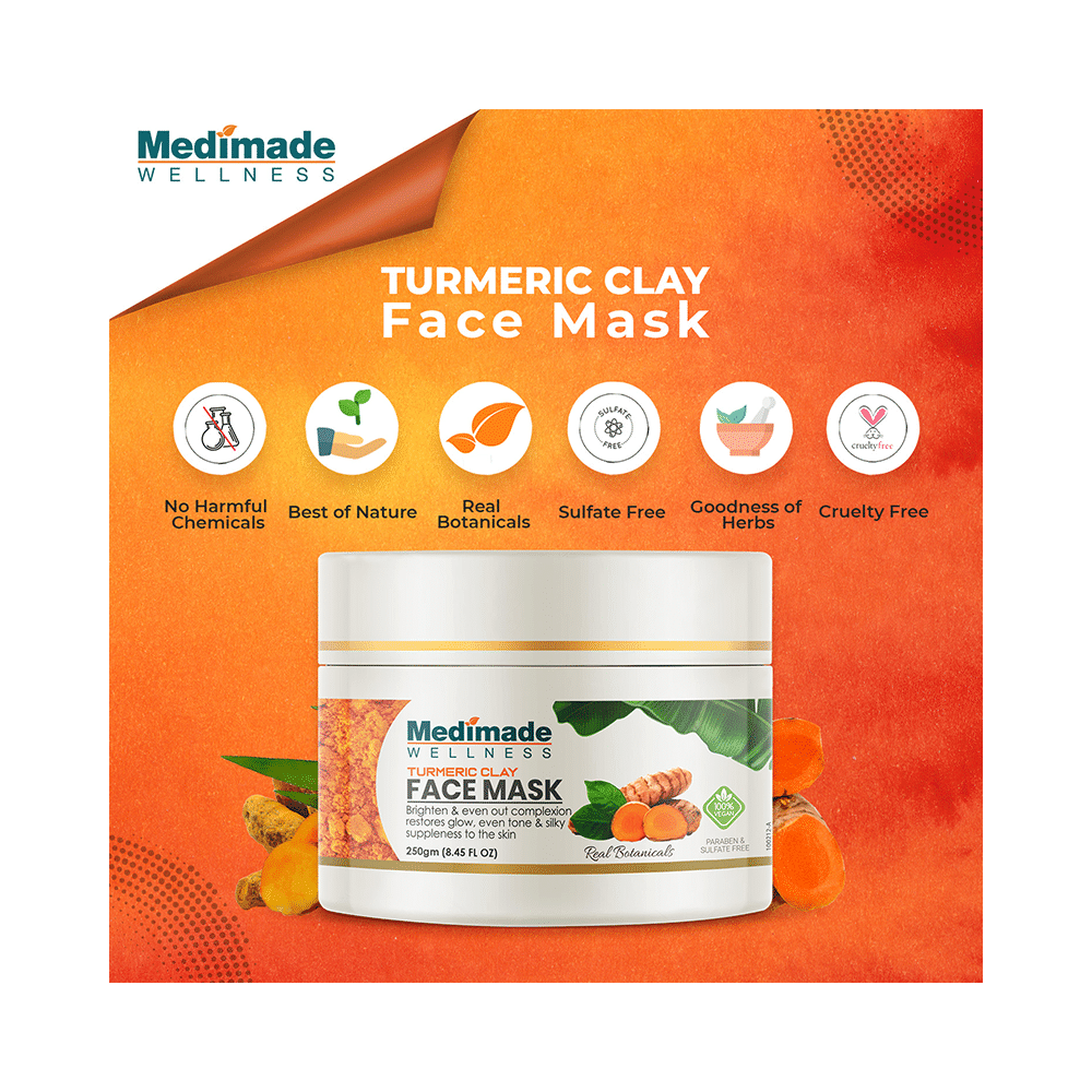 Medimade Wellness Turmeric Clay  Face Mask (250gm Each) - Image 5