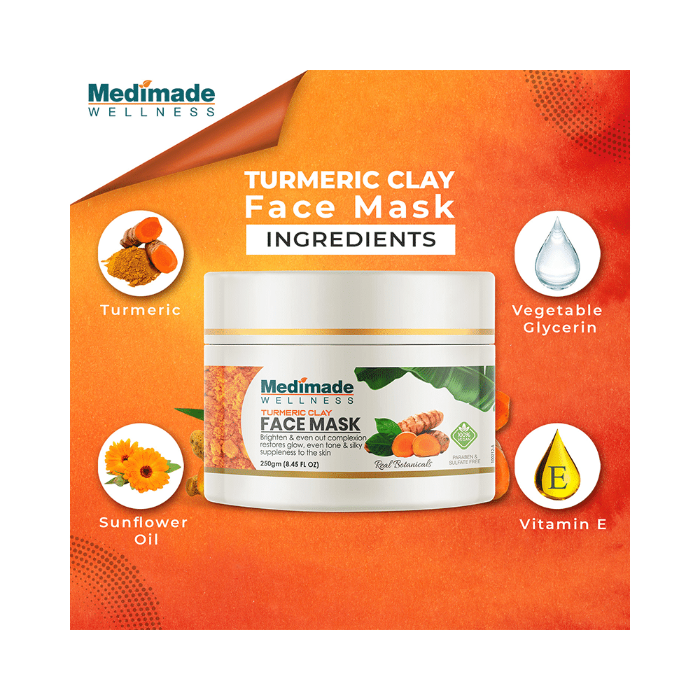 Medimade Wellness Turmeric Clay  Face Mask (250gm Each) - Image 2