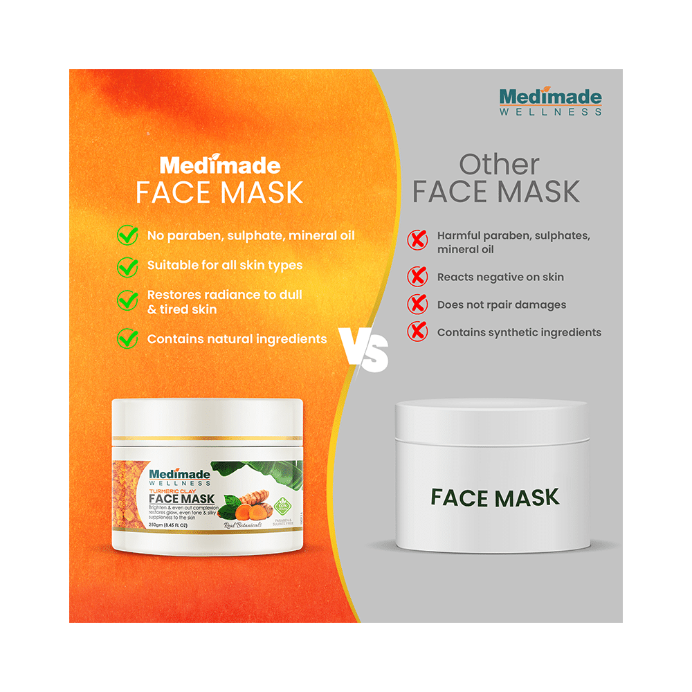 Medimade Wellness Turmeric Clay  Face Mask (250gm Each) - Image 4