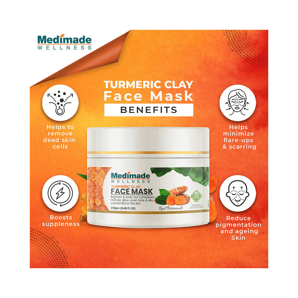 Medimade Wellness Turmeric Clay  Face Mask (250gm Each) - Image 3
