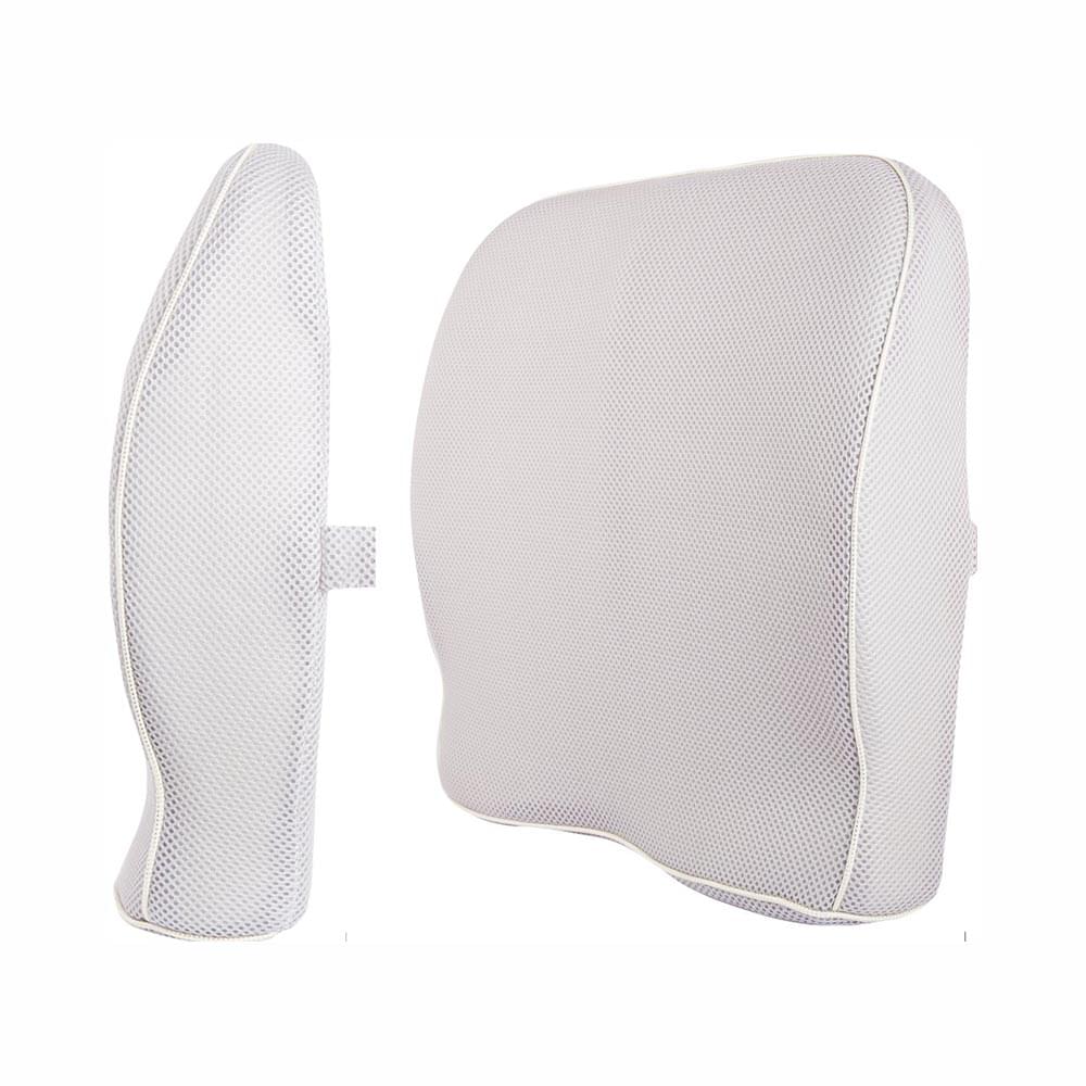 Grin Health Mid Backrest Cushion with Memory Foam Grey Orthopaedic