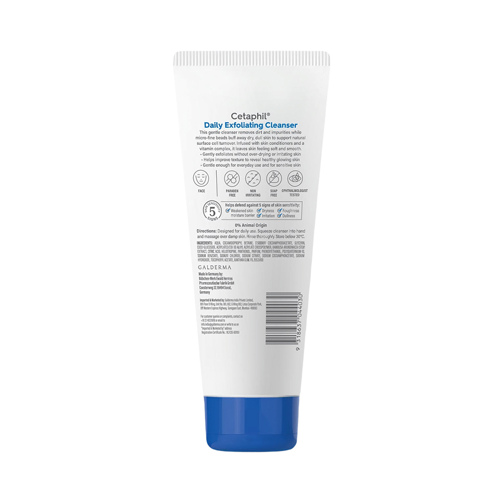New Cetaphil Daily Exfoliating Cleanser with Vitamin E | For All Skin Types Cleanser - Image 2