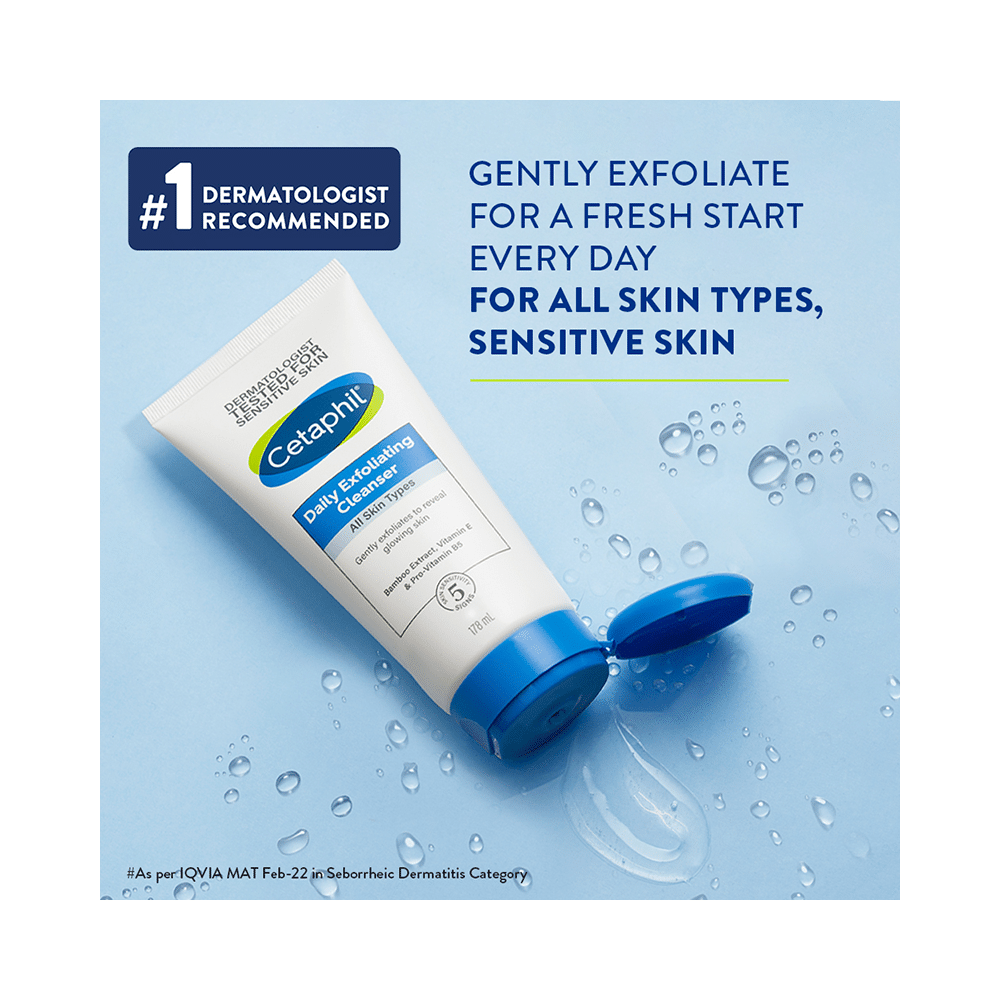 New Cetaphil Daily Exfoliating Cleanser with Vitamin E | For All Skin Types Cleanser - Image 3