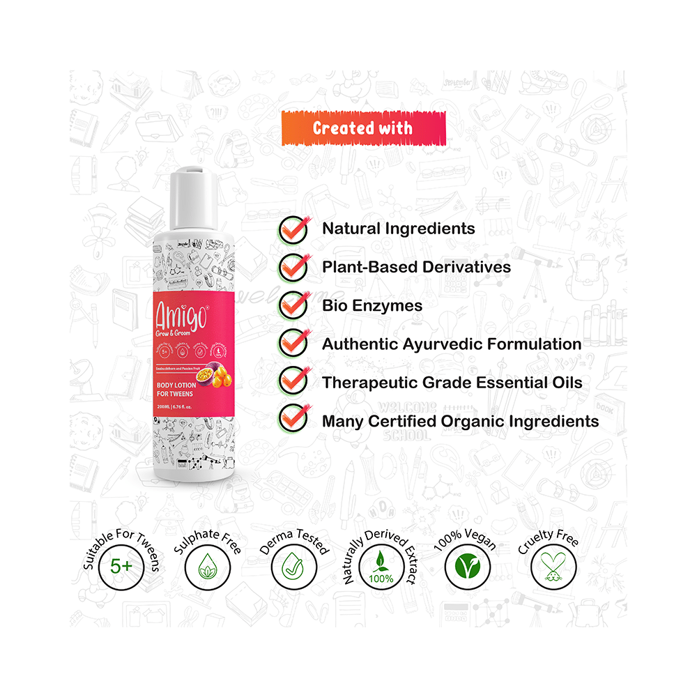 Amigo Seabuckthorn and Passion Fruit Body Lotion for Tweens - Image 5