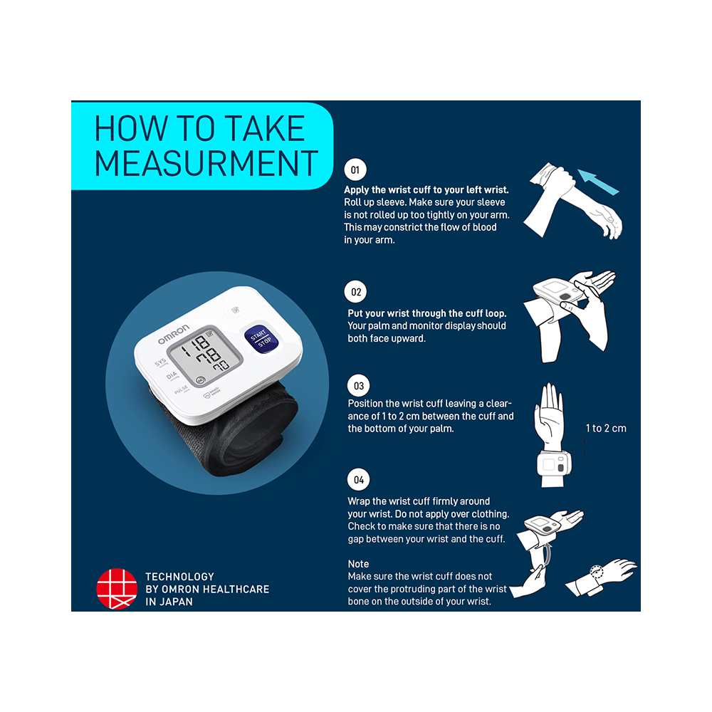 Omron HEM 6161 Fully Automatic Wrist Blood Pressure Monitor White - Image 5