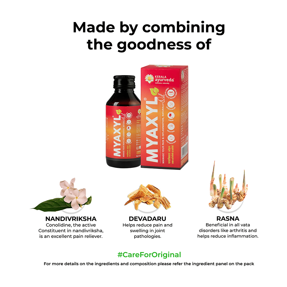 Kerala Ayurveda Myaxyl Oil | For Instant Muscle & Joint Pain Relief - Image 3