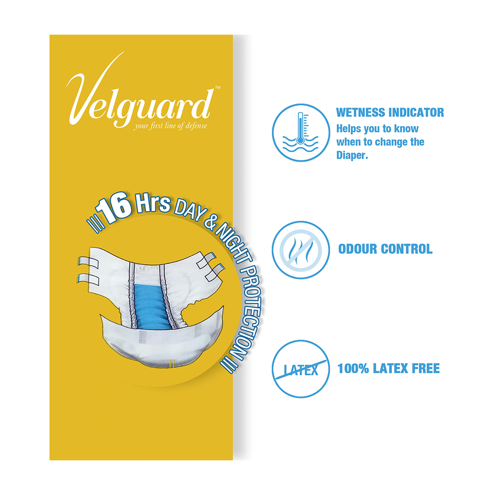 Velguard Adult Diaper, Day and Night Protection (10 Each) Medium - Image 7