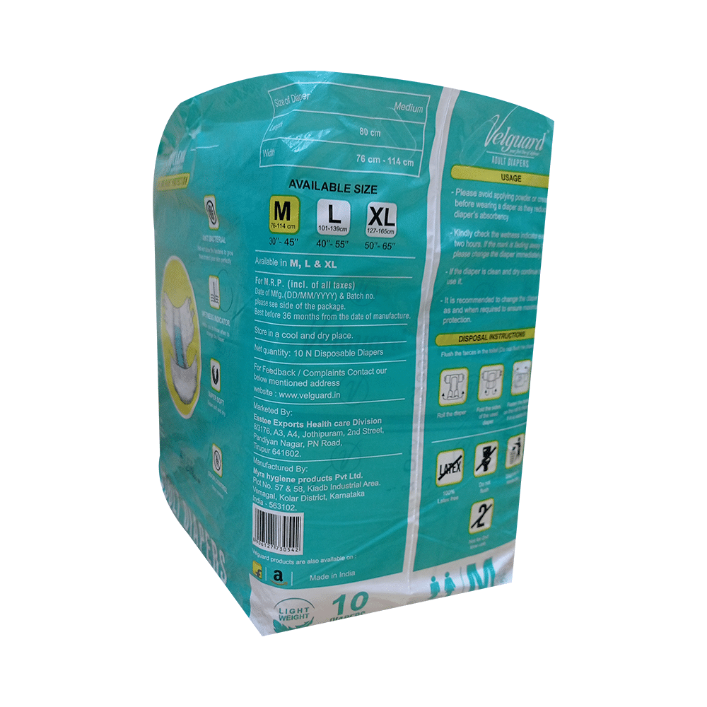 Velguard Adult Diaper, Day and Night Protection (10 Each) Medium - Image 2