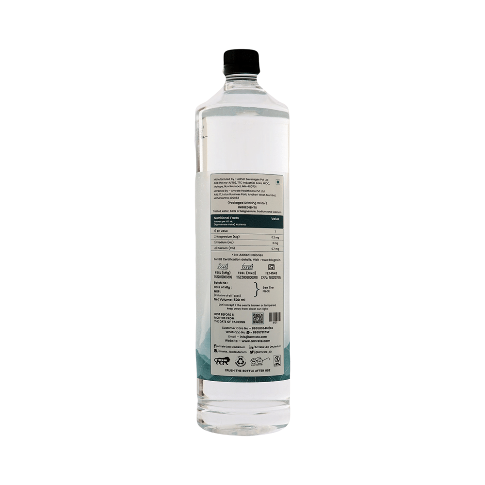Amrete Low Deuterium Perfectly Balanced Water 125ppm (500ml Each) - Image 2