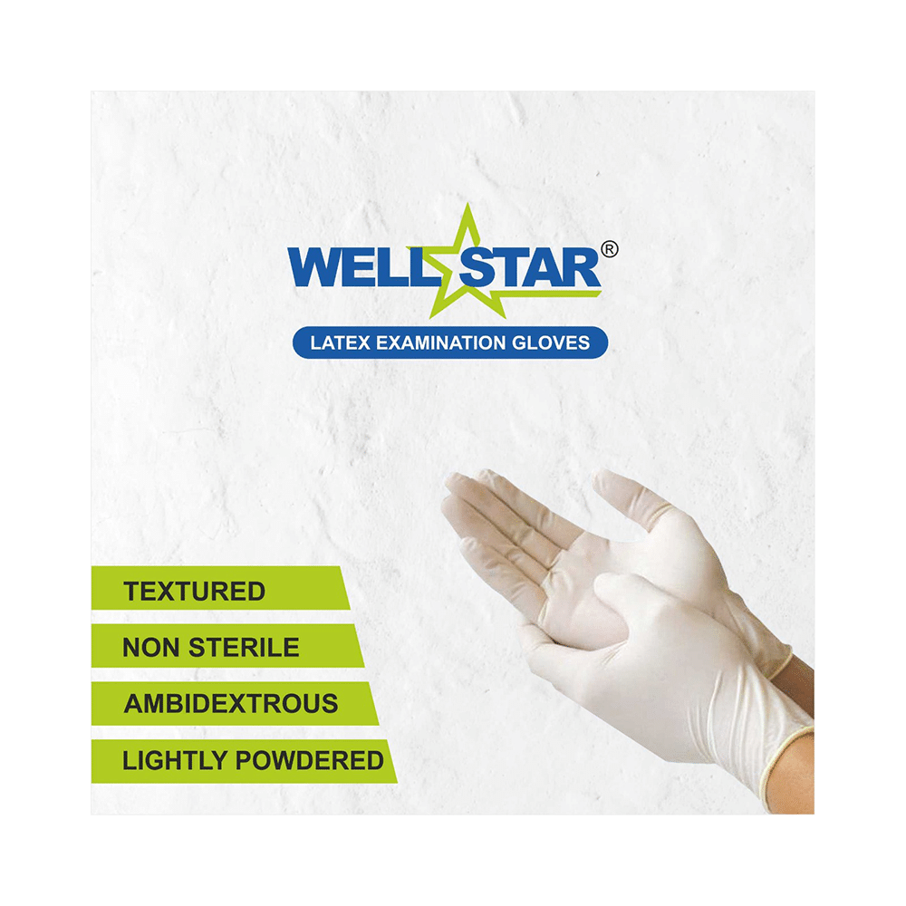 Wellstar Latex Examination Gloves Medium - Image 3