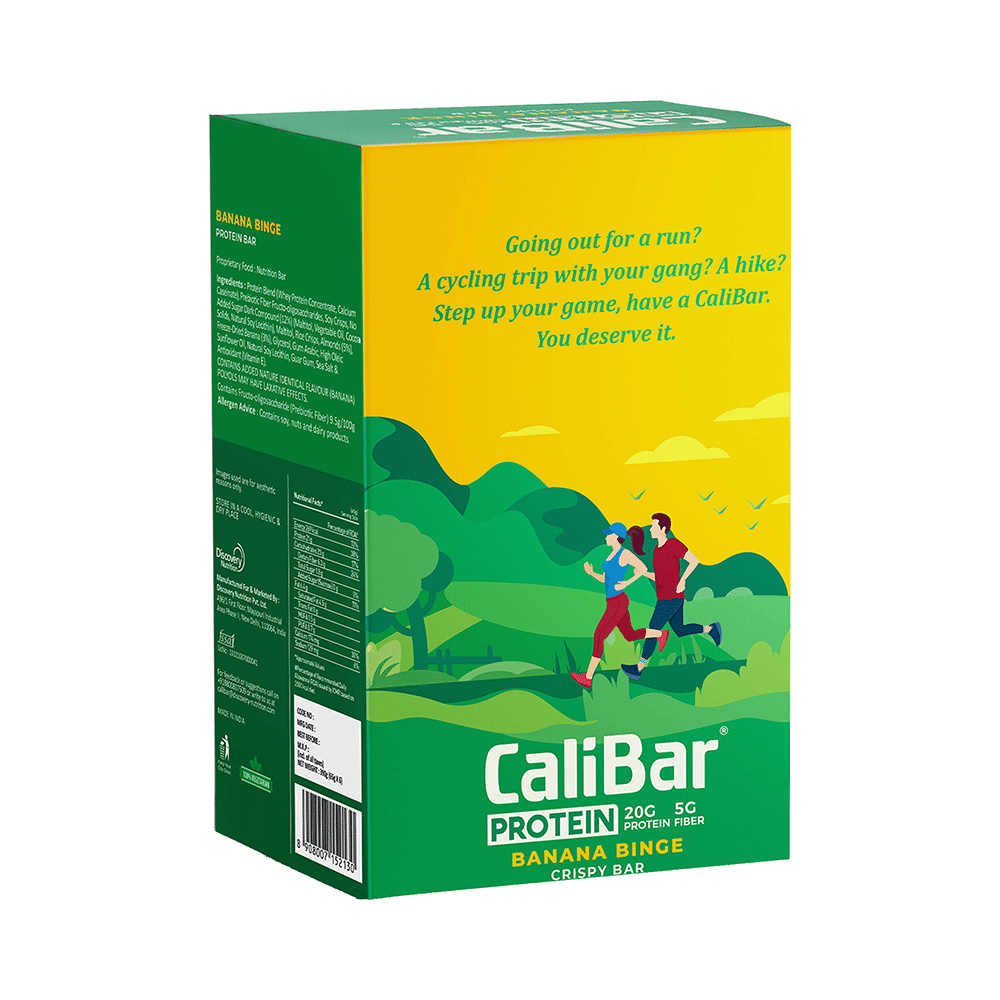 CaliBar Protein Crispy Bar (65gm Each) Banana Binge - Image 2