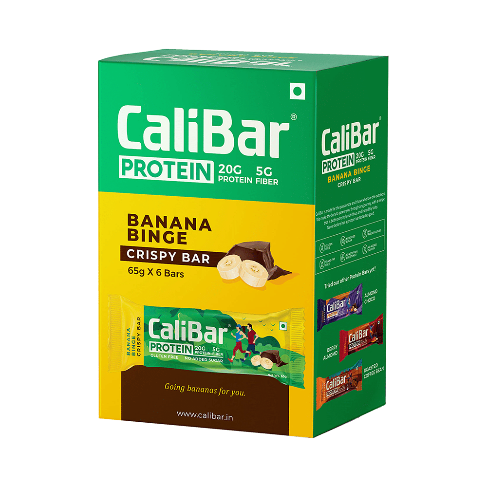 CaliBar Protein Crispy Bar (65gm Each) Banana Binge - Image 1