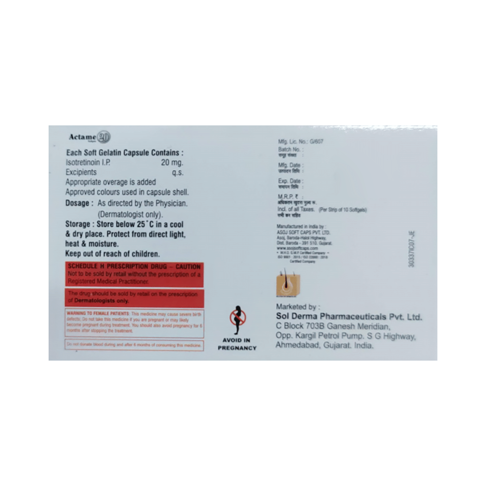 Actame 20mg Tablet - Image 2