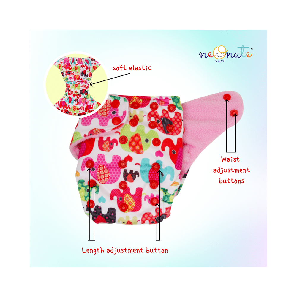Neonate Care Reusable Cloth Diaper with Diaper Inserts Pink - Image 5