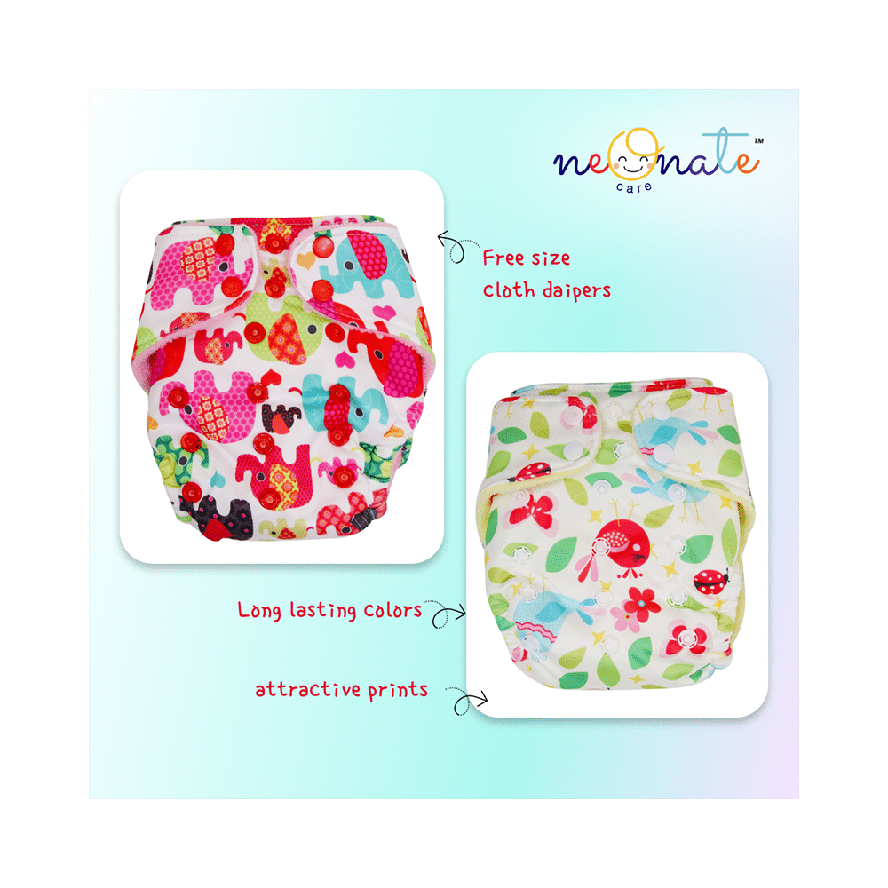 Neonate Care Reusable Cloth Diaper with Diaper Inserts Pink - Image 2