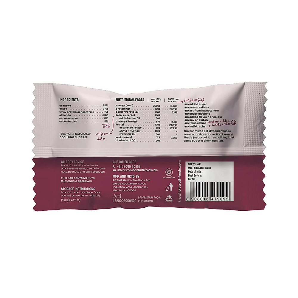 The Whole Truth Protein Bar (52gm Each) | Double Cocoa - Image 2