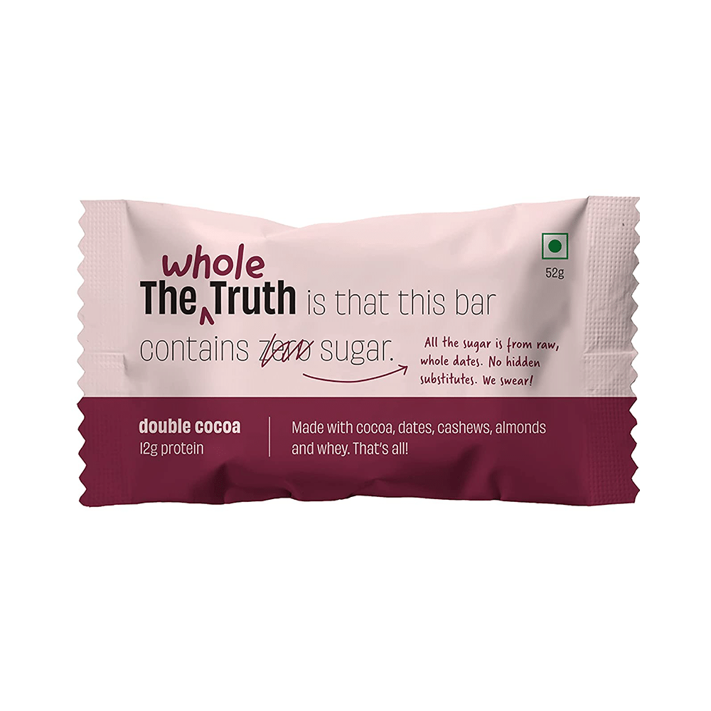 The Whole Truth Protein Bar (52gm Each) | Double Cocoa