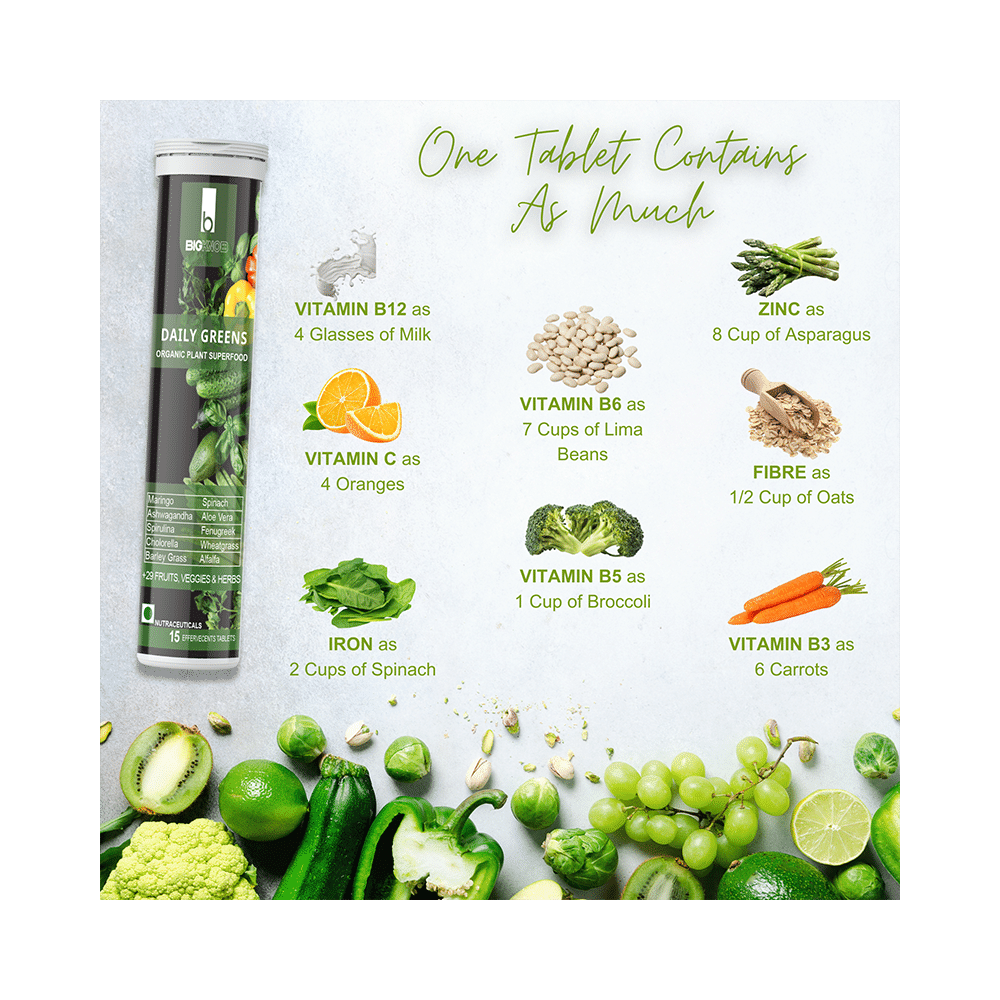 Bigknob Daily Greens Organic Plant Superfood Effervescent Tablet - Image 4