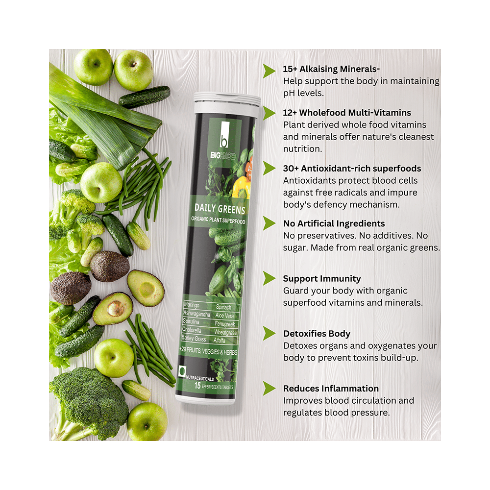 Bigknob Daily Greens Organic Plant Superfood Effervescent Tablet - Image 3