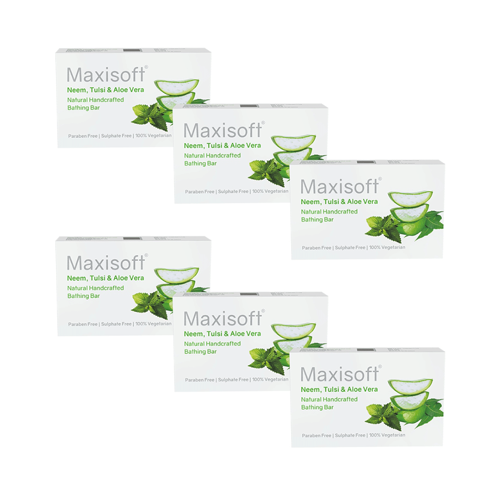 Maxisoft Neem, Tulsi & Aloe Vera Bathing Bar (75gm Each)