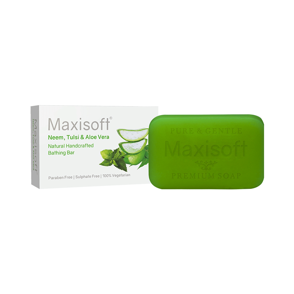 Maxisoft Neem, Tulsi & Aloe Vera Bathing Bar (75gm Each) - Image 2