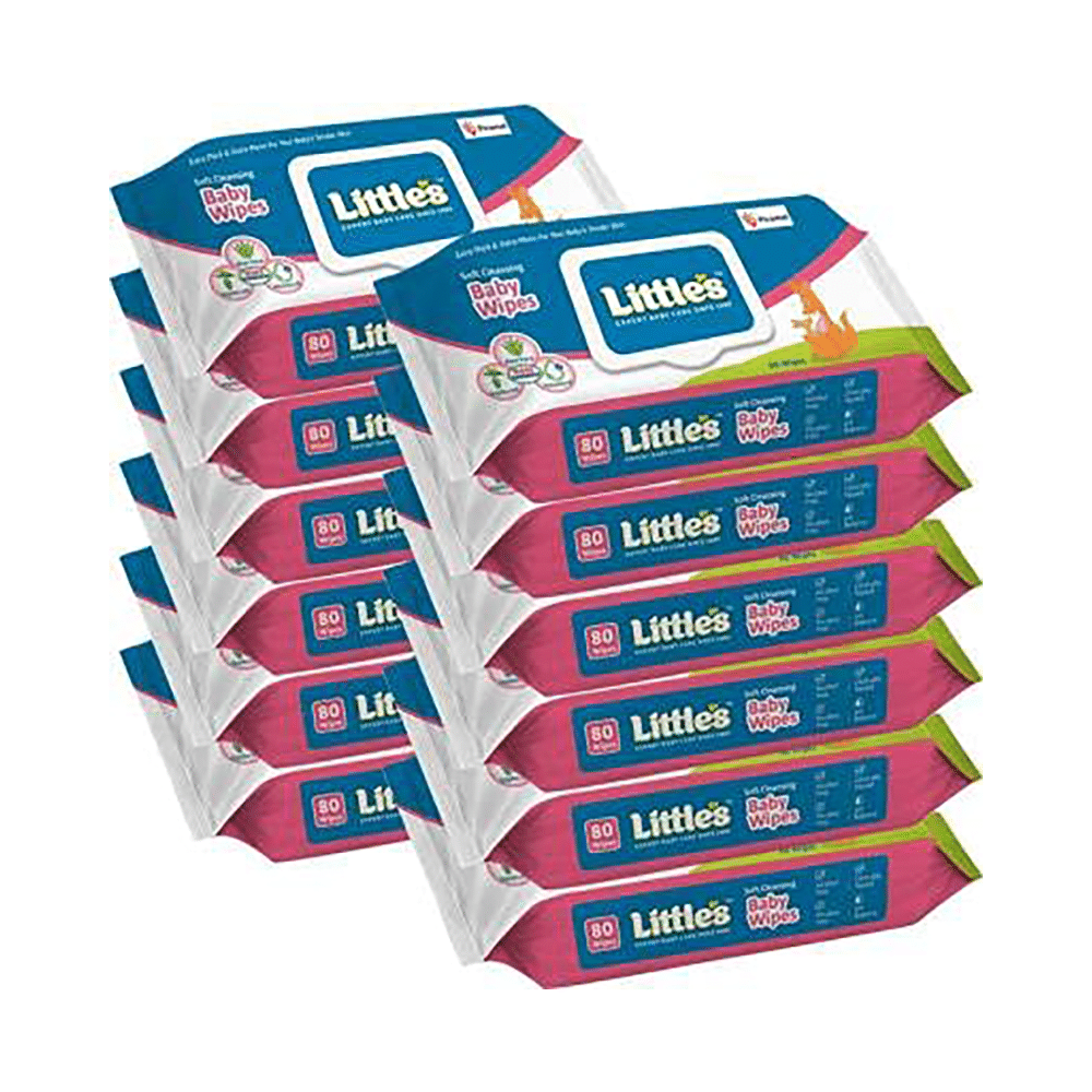 Little's Soft Cleansing Baby Wipes with Lid (80 Each)