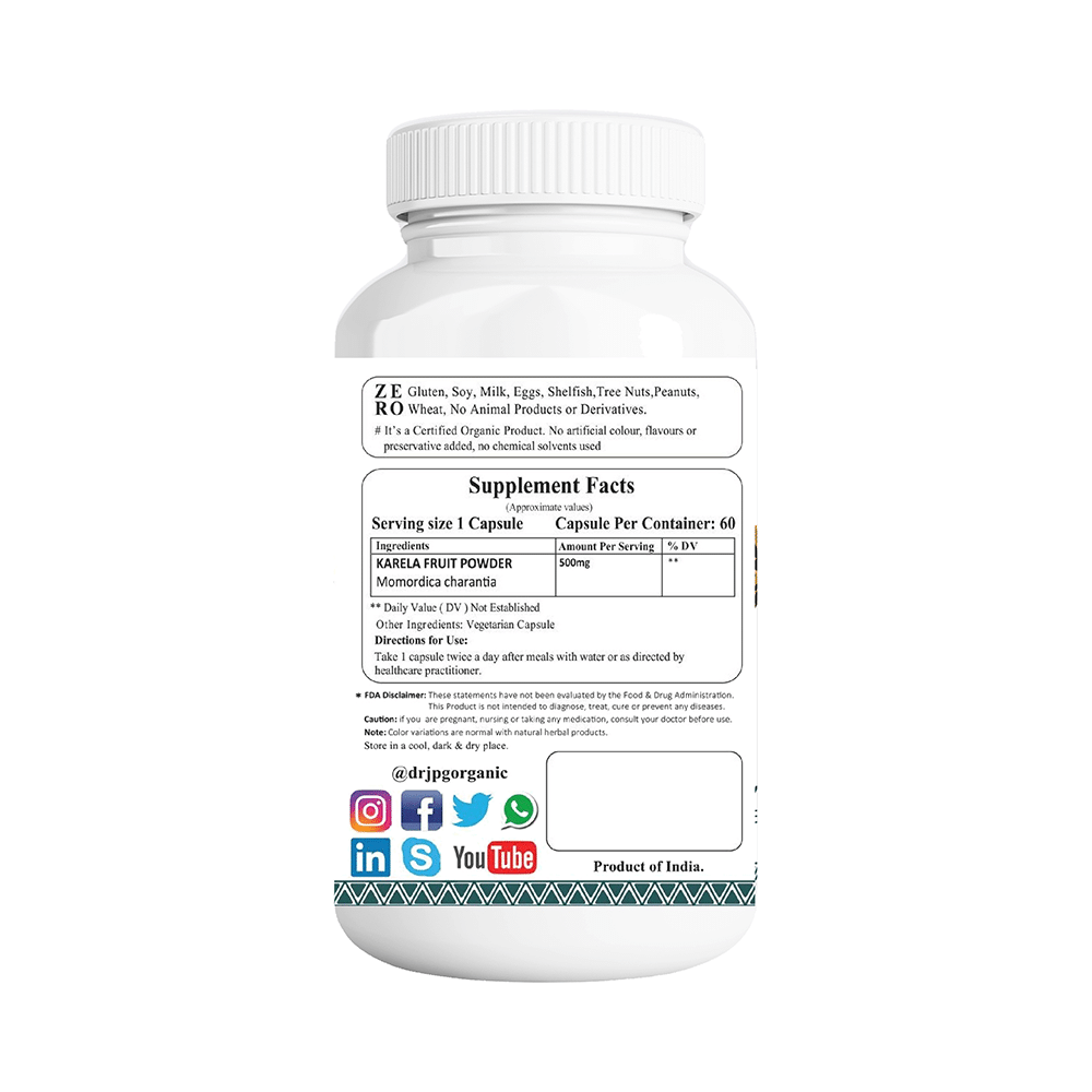 Dr. JPG Organic Karela Vegetarian Capsule - Image 2